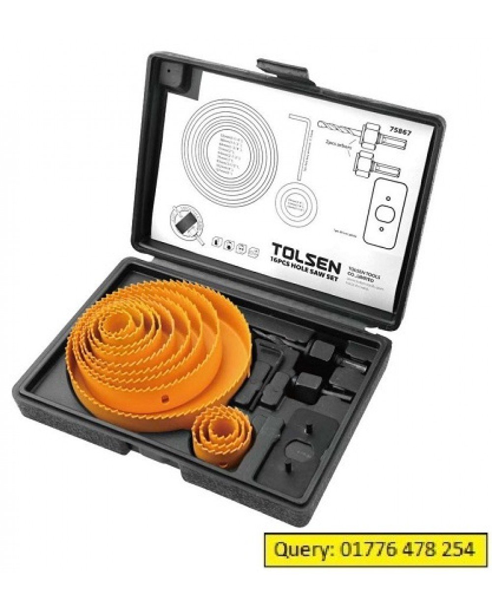 TOLSEN Hole Saw Set 16pcs