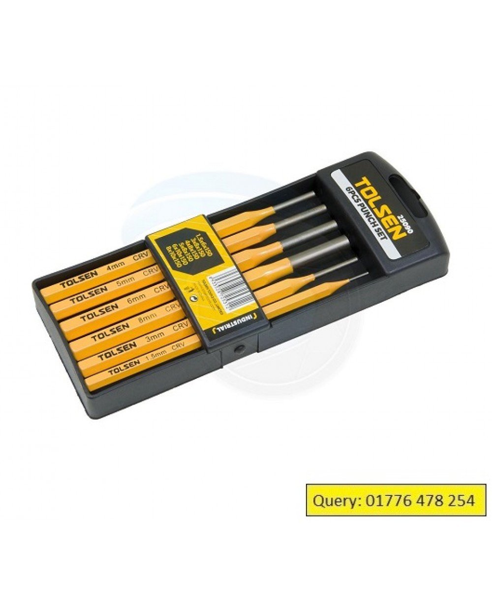 TOLSEN Industrial 6pcs Nail Punch Tool Set