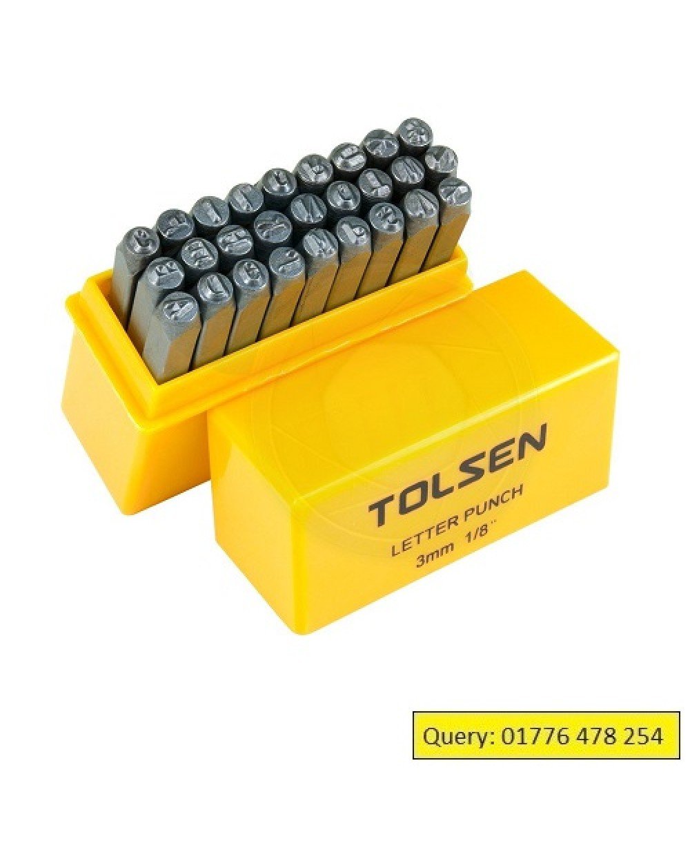 TOLSEN 27PCS Steel Letter Punch Stamp Set (3mm)