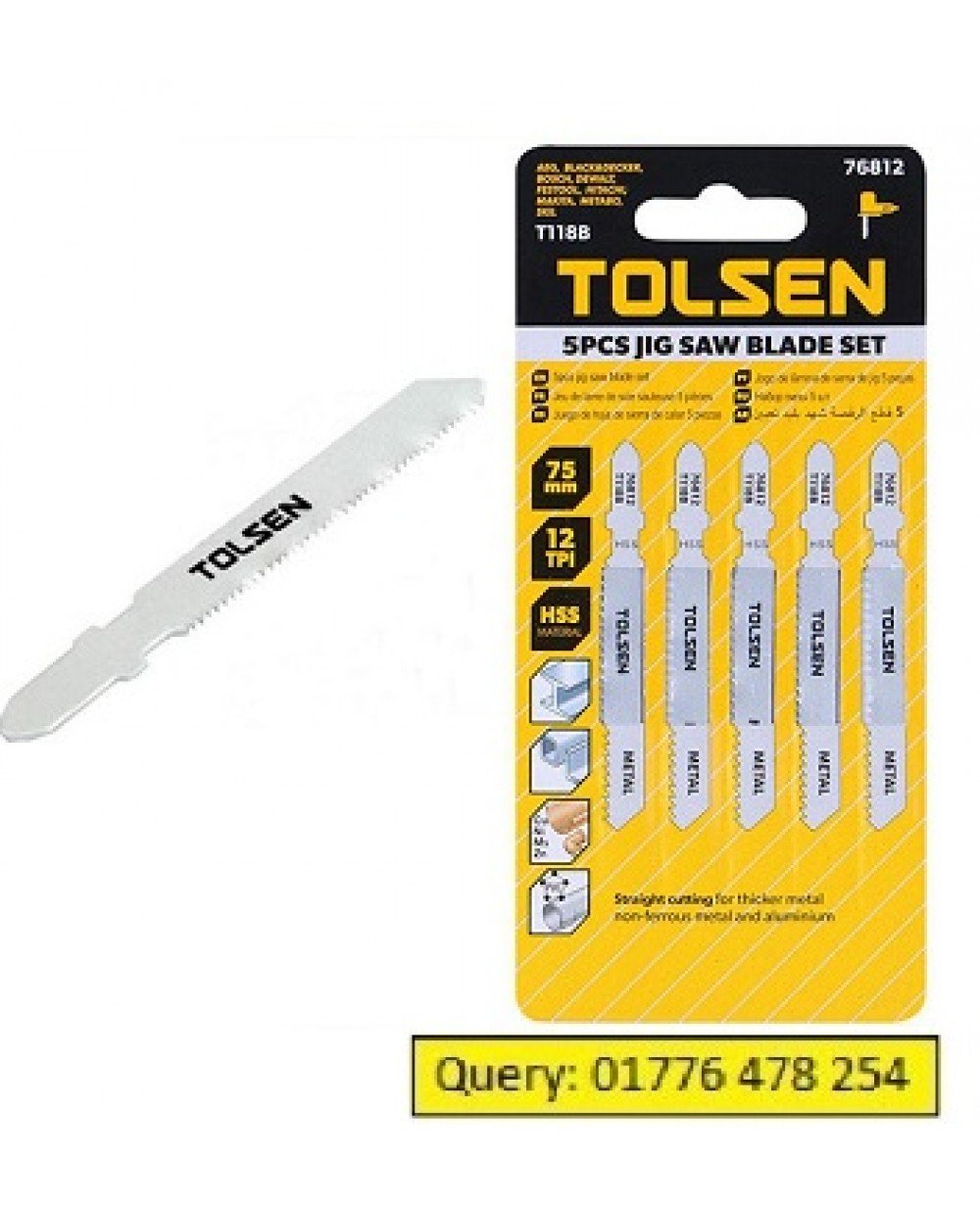 TOLSEN 75mm Industrial Jigsaw Blades Set 5pcs